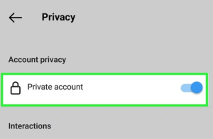 حساب خود را خصوصی کنید