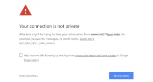 رفع خطای your connection is not private
