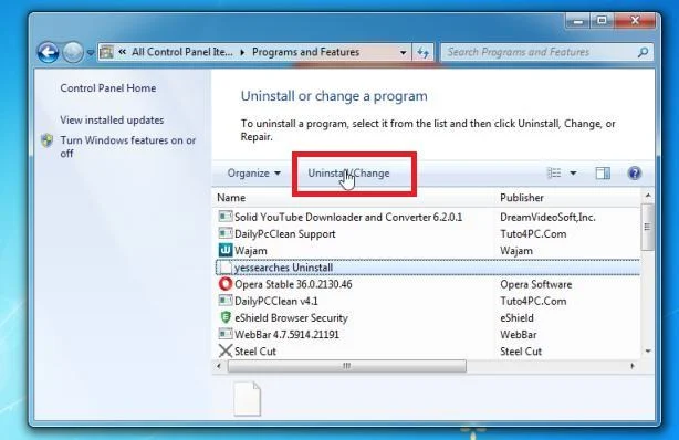حذف برنامه های مخرب از ویندوز 7