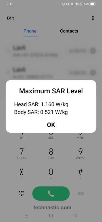 سطح SAR تلفن Realme خود را بررسی کنید