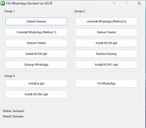 دانلود نرم افزار رفع مشکل واتس اپ FIX WhatsApp Blocked Solution AEOB