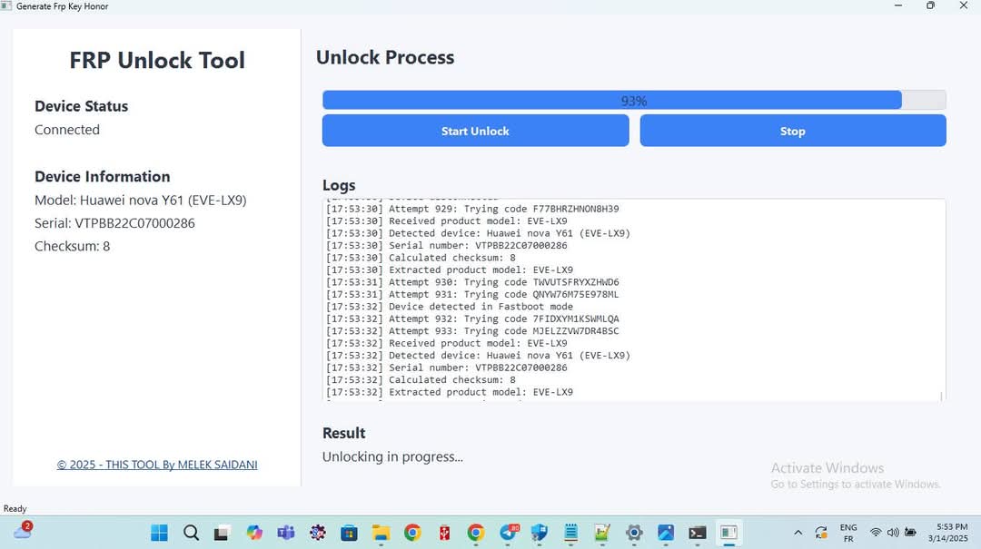 دانلود نرم افزار Generate FRP KEY For Honor Devices